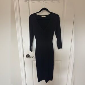 Aritzia (Babaton) Black Ribbed Knit Dress